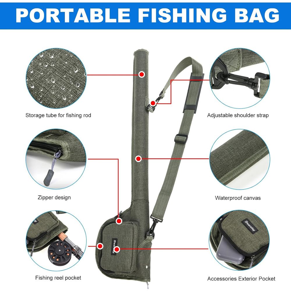 Portable Fishing Kit: Rod, Car - Fishing Rod Case 评论和价格