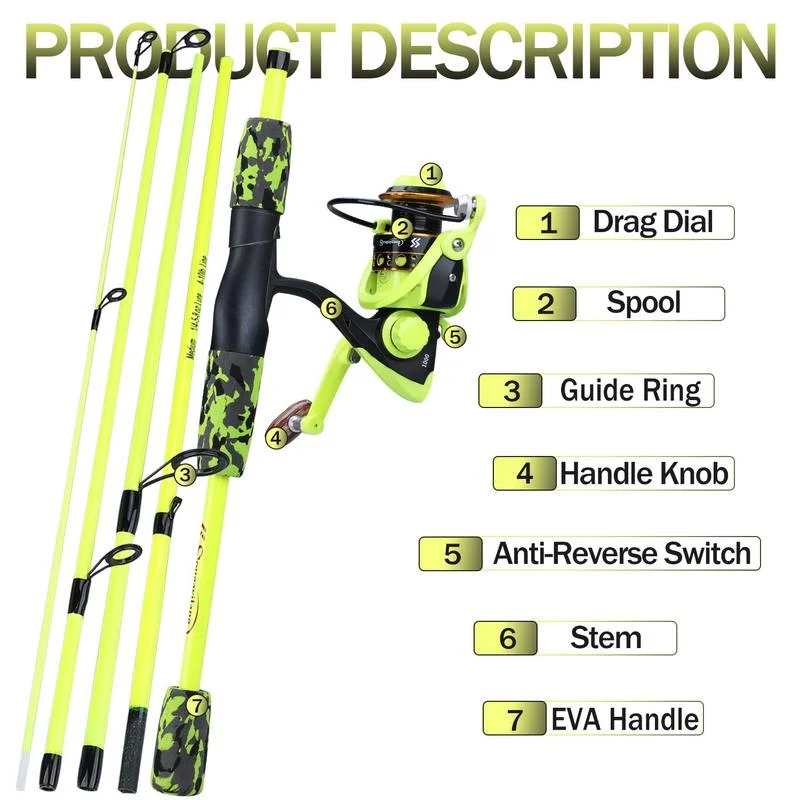 Sougayilang Portable 5 Section - Fishing Rod Combo 评论和价格